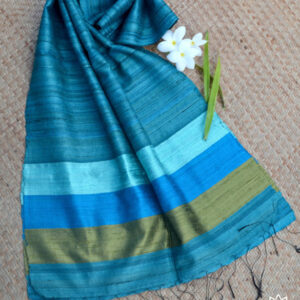 Raw Silk Stole with Gheecha Multi-border – MCASTR010